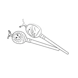 Pair Of Chonta Maracas Free Coloring Page for Kids