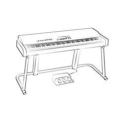 Digital Piano Free Coloring Page for Kids