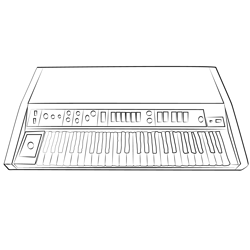 Electric Piano Free Coloring Page for Kids