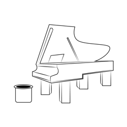 Luxury Piano Free Coloring Page for Kids