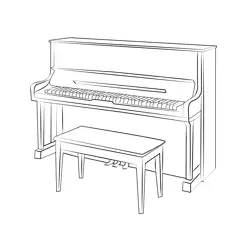 U3 sh Silent Upright Piano Free Coloring Page for Kids