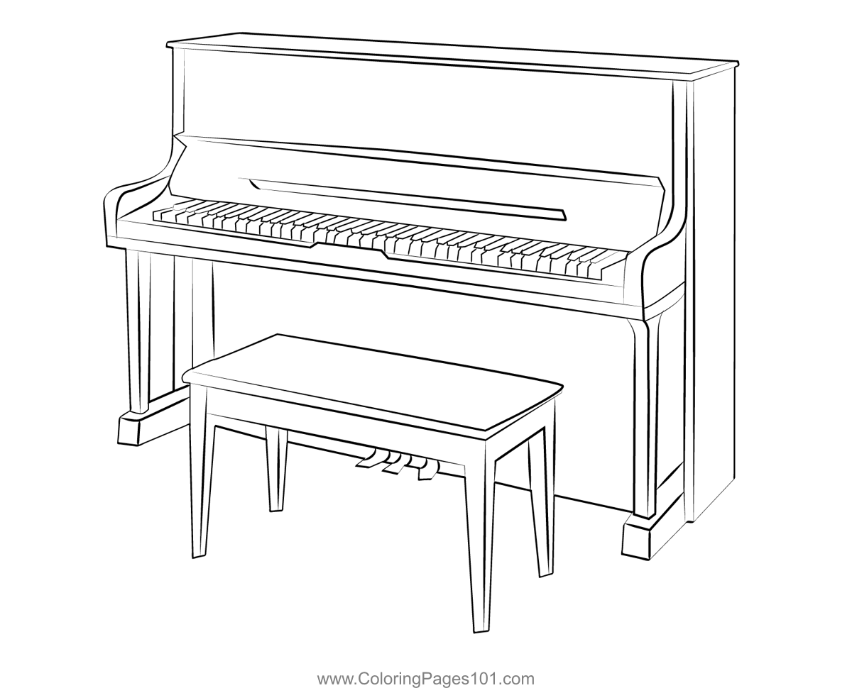 Grand Piano Coloring Page