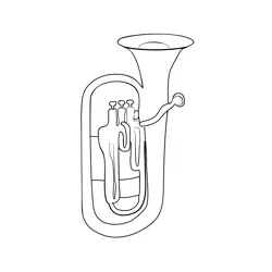 Baritone Saxophone Free Coloring Page for Kids