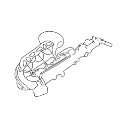 Cannonball Saxophone Free Coloring Page for Kids