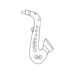 Figural Saxophone Free Coloring Page for Kids
