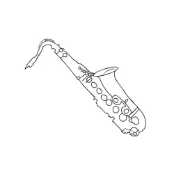 Saxophone Free Coloring Page for Kids