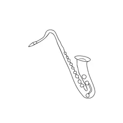 Soprano Saxophone Free Coloring Page for Kids
