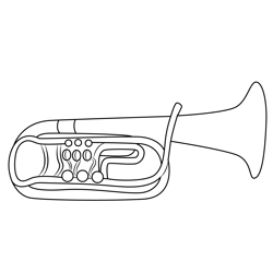 Old Trumpet Free Coloring Page for Kids