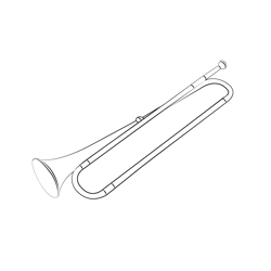 Vintage Trumpet Free Coloring Page for Kids