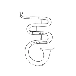 Bass Tuba Free Coloring Page for Kids