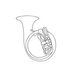 Helicon Tuba Free Coloring Page for Kids