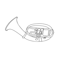 Lignatone Brass Alto Horn Tuba Free Coloring Page for Kids