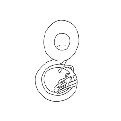 Sousaphone Tuba Free Coloring Page for Kids