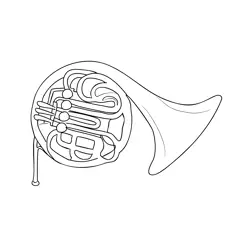 Yamaha French Horn Tuba Free Coloring Page for Kids