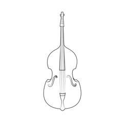 Bass Violin Free Coloring Page for Kids