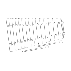 Wooden Xylophone 2 Free Coloring Page for Kids