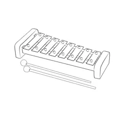 Wooden Xylophone Free Coloring Page for Kids
