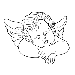 Angel Face Free Coloring Page for Kids