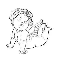 Angel Figure Free Coloring Page for Kids