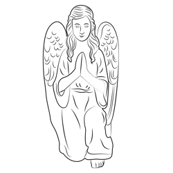 Angel Sculpture Free Coloring Page for Kids