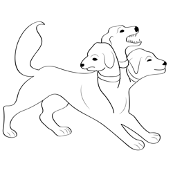 Cerberus 3 Free Coloring Page for Kids