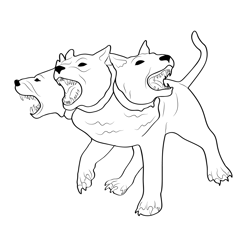 Cerberus Free Coloring Page for Kids