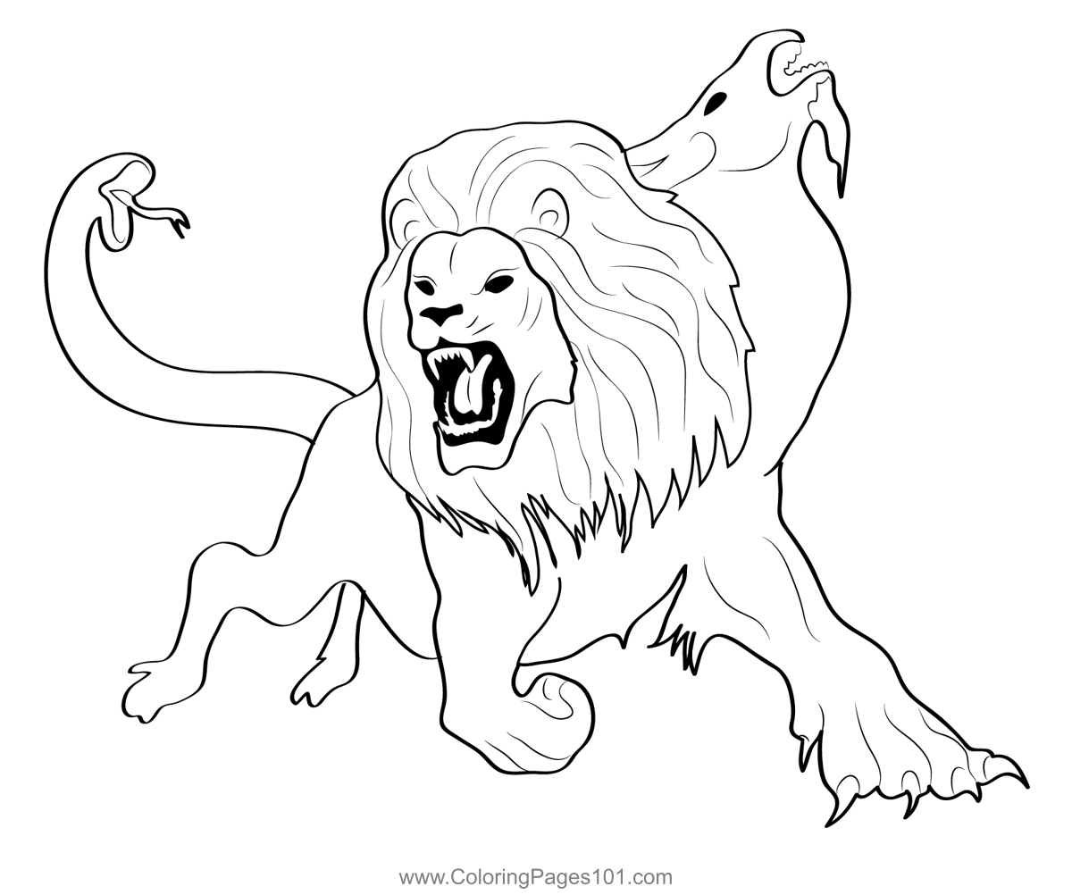 Chimera 1 Coloring Page for Kids - Free Chimeras Printable Coloring