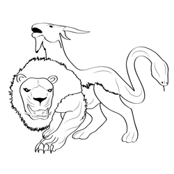 Chimera Free Coloring Page for Kids