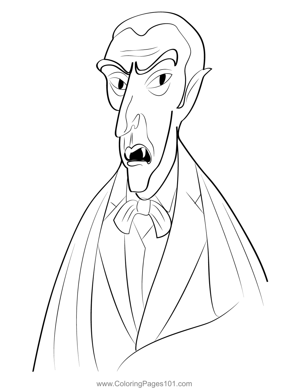 Dracula 1 Coloring Page for Kids - Free Draculas Printable Coloring
