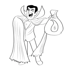 Dracula 2 Free Coloring Page for Kids