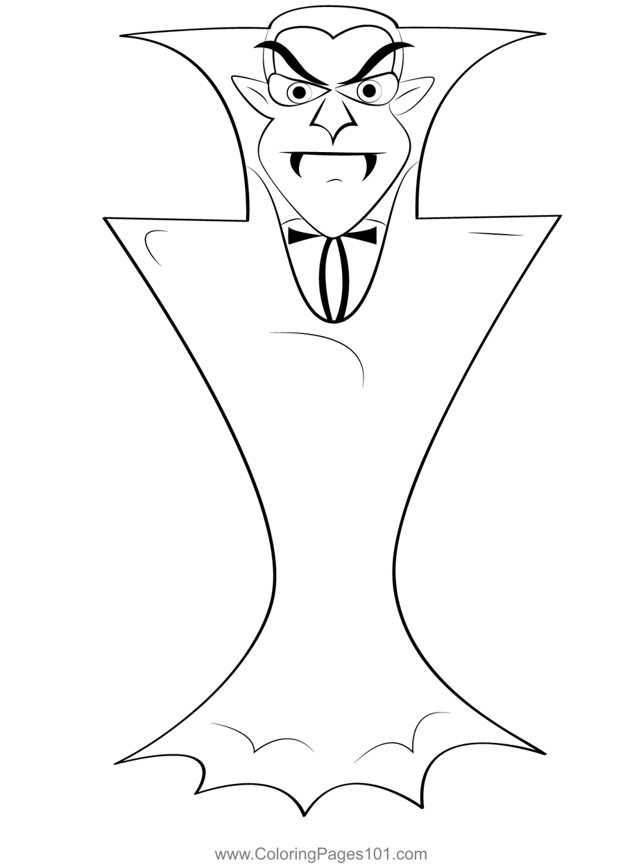 Dracula 3 Coloring Page for Kids - Free Draculas Printable Coloring