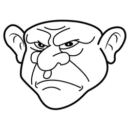 Grumpy Troll Monster Face Free Coloring Page for Kids