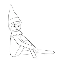 Elf 3 Free Coloring Page for Kids