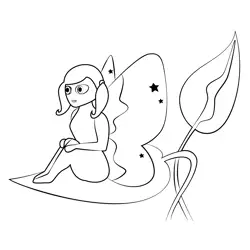 Fairy Butterfly Free Coloring Page for Kids