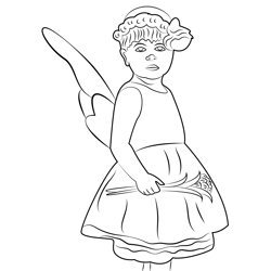Fairy Girl Free Coloring Page for Kids