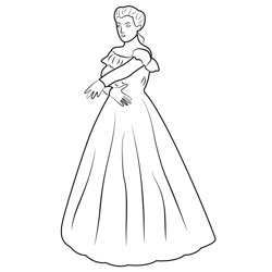 Fairytale Princess Free Coloring Page for Kids