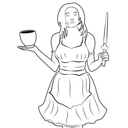 Fairytales Girl Free Coloring Page for Kids