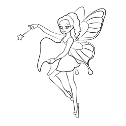 Fantasy Fairy Free Coloring Page for Kids