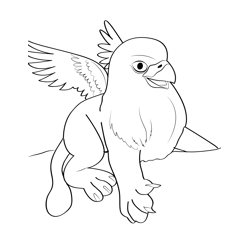 Baby Griffin Free Coloring Page for Kids