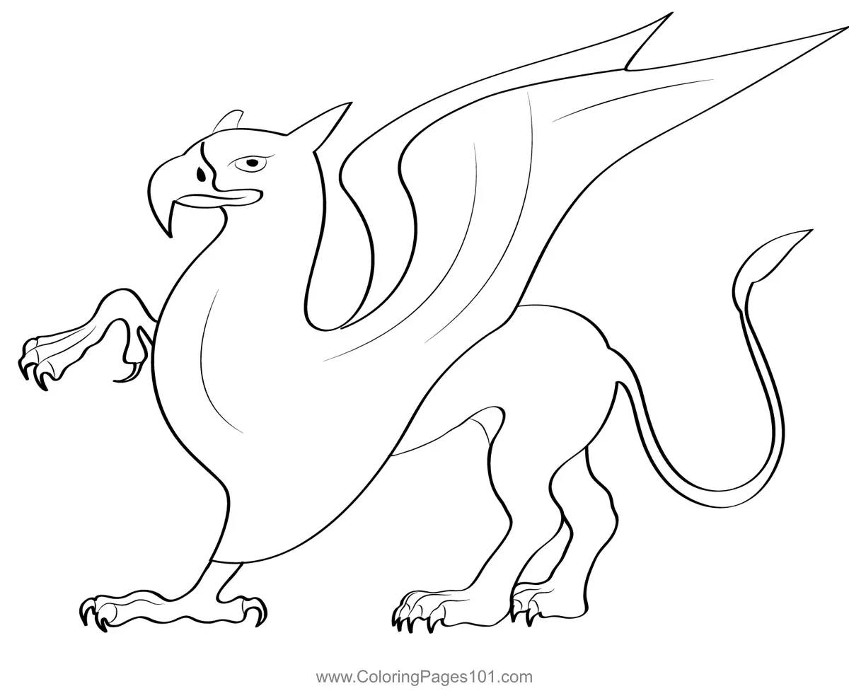 Griffin 4 Coloring Page for Kids - Free Griffins Printable Coloring