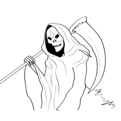Grim Reaper 1 Free Coloring Page for Kids