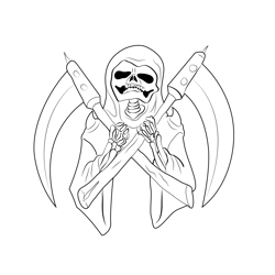 Grim Reaper 4 Free Coloring Page for Kids