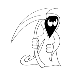 Grim Reaper Red Eyes Free Coloring Page for Kids