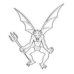 Imp Demon Free Coloring Page for Kids