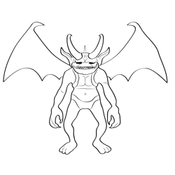 Imp Flying Free Coloring Page for Kids