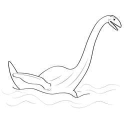 Loch Ness Monster 3 Free Coloring Page for Kids