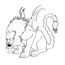 Manticora 1 Free Coloring Page for Kids