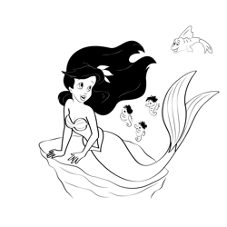Mermaid 1 Free Coloring Page for Kids