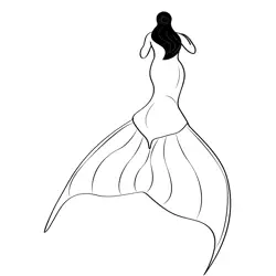 Mermaid 14 Free Coloring Page for Kids