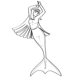 Mermaid 15 Free Coloring Page for Kids